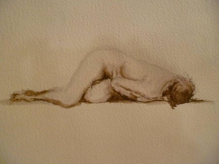 Nudi-acquerello su carta