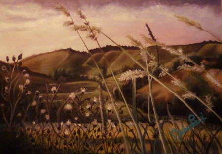 Strade della lomellina. Olio su tela 40x50